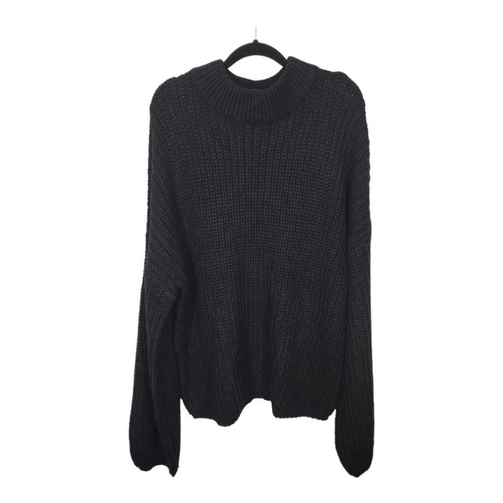 Brave Soul London Knitted Crewneck Sweater in Black Size M/L